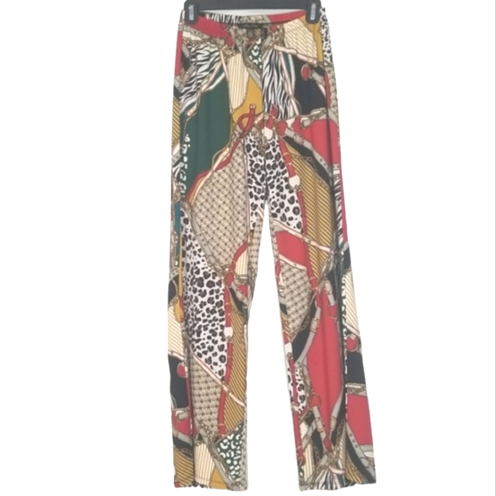 Melissa Paige Pattern Palazzo Boho Multicolor Pants. Size S